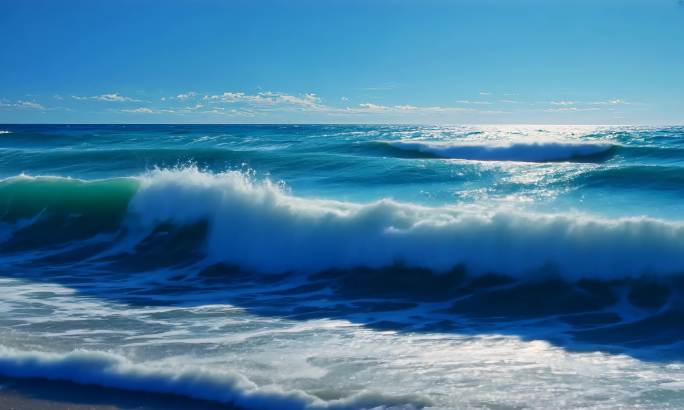 大海航拍大海海浪海洋海啸