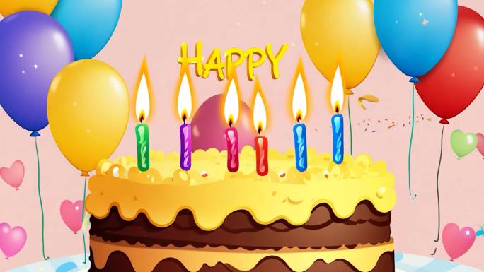 生日快乐祝福蛋糕卡通视频