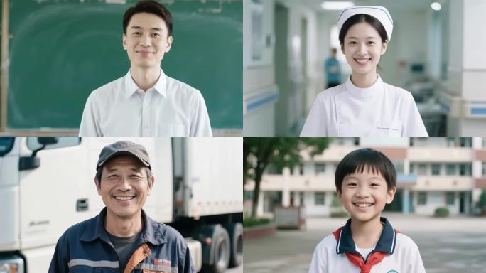 世界微笑日笑脸笑容各行各业各种职业笑微笑