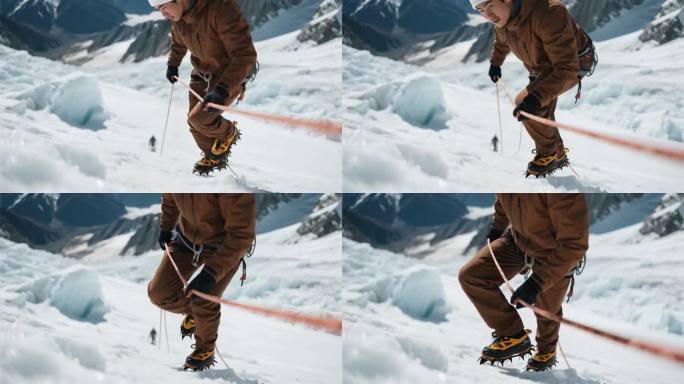 冰雪环境下的登山