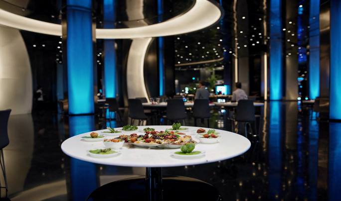 现代餐厅美食展示 高雅餐厅用餐氛围