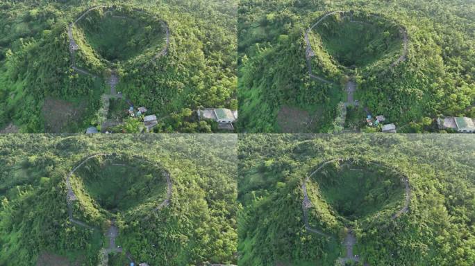 绿植覆盖的火山地貌