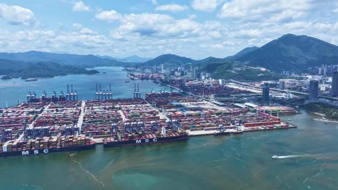 大湾区深圳盐田港延时航拍