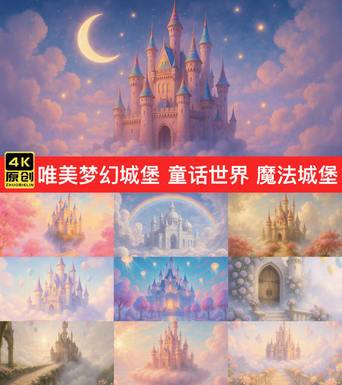 唯美梦幻城堡 六一儿童节童话世界魔法城堡