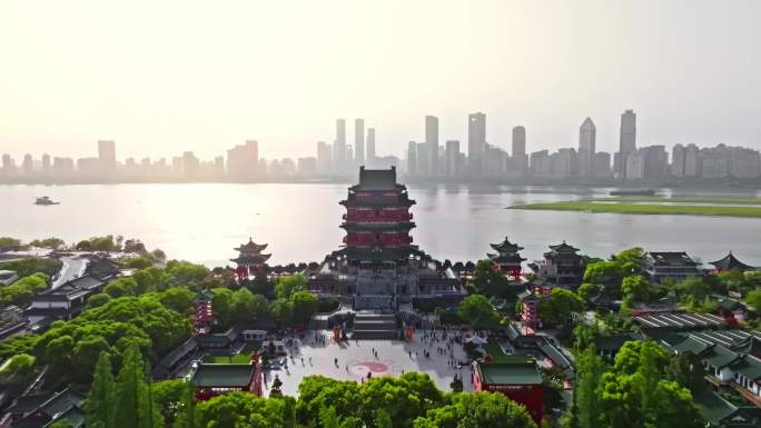 南昌市滕王阁夜景航拍