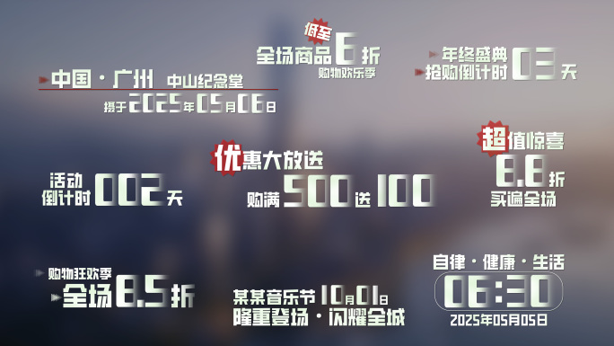 滚动数字商业文字小标题