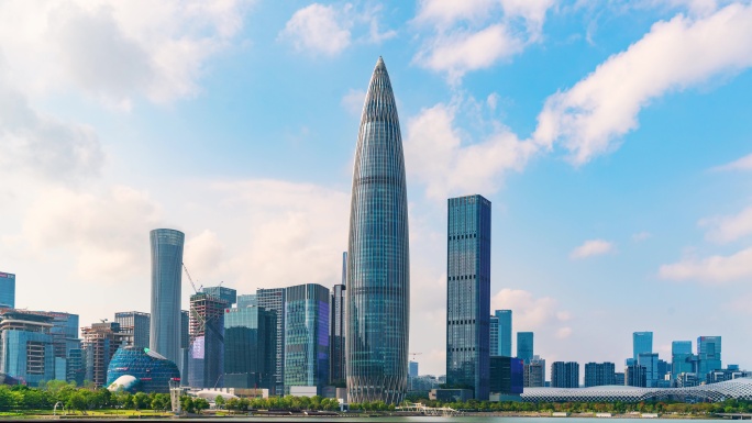 深圳湾人才公园城市建筑高楼大厦近景