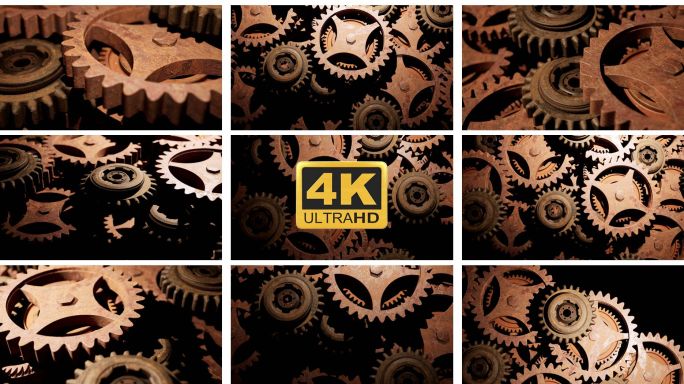 工业时代齿轮生锈齿轮机械运转