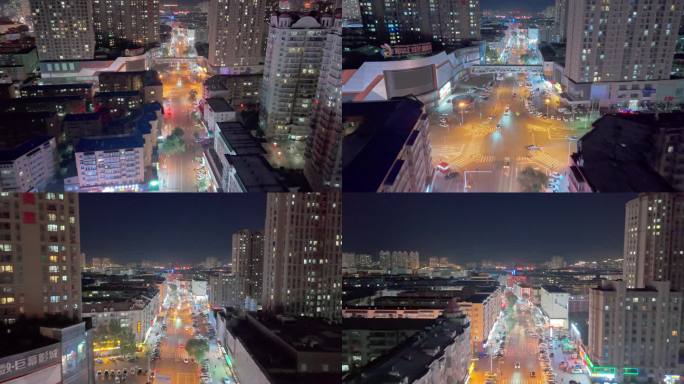 城市夜景车流如织