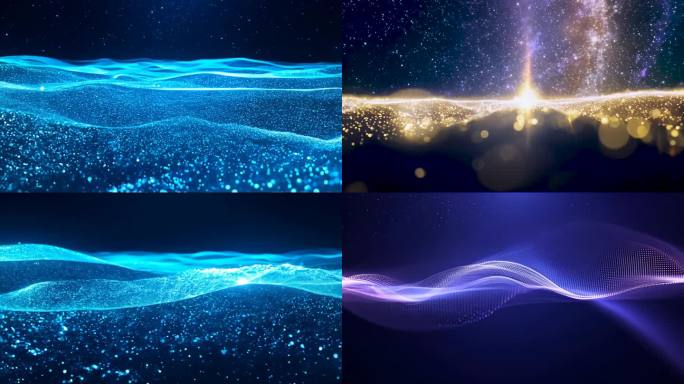 蓝色海洋粒子 粒子星空 科技粒子