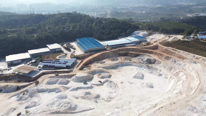 高岭土矿  矿山开采全景航拍