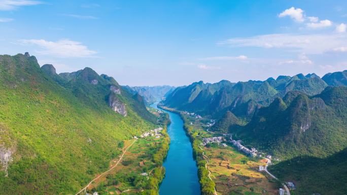 广西河池大化百里画廊河谷风光