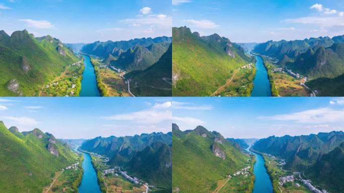广西河池大化百里画廊河谷风光