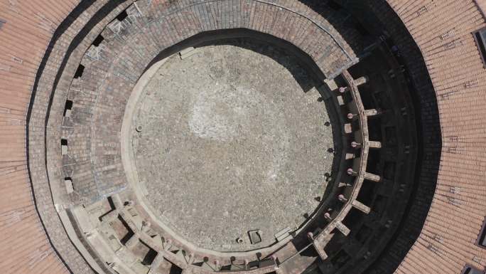 航拍福建土楼华安启丰楼