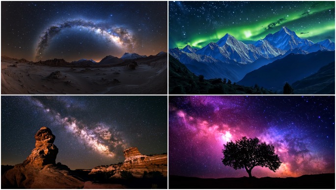 星空延时星空穿梭星空星轨星空背景星星银河
