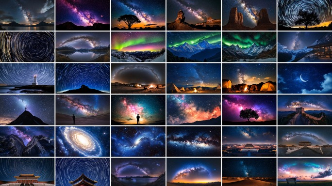星空延时星空穿梭星空星轨星空背景星星银河
