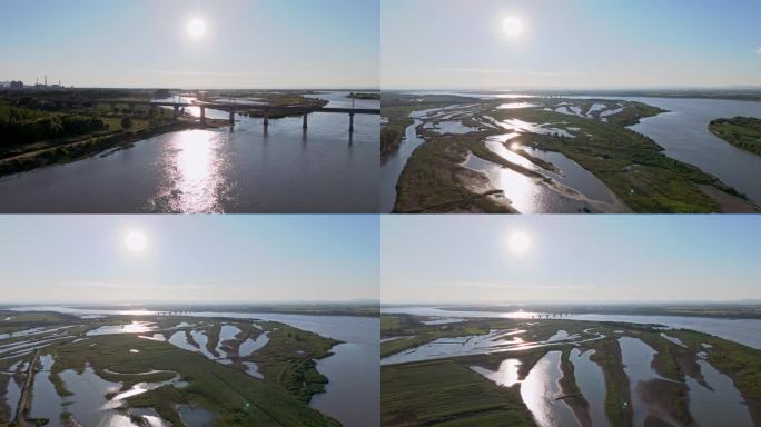 河流湿地航拍景观