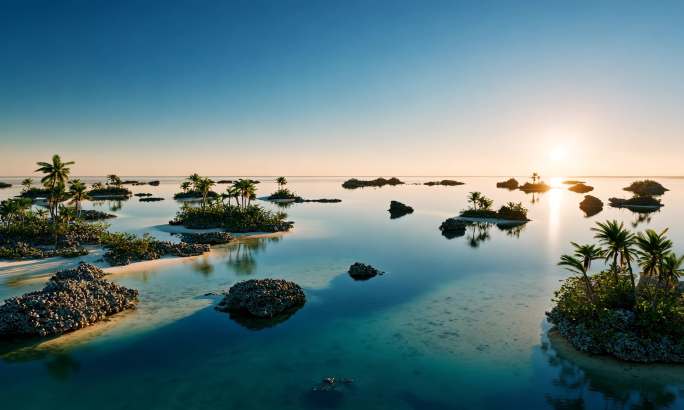 大海大海日出海滩日落的宁静之美