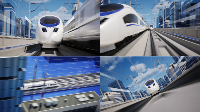 4K高铁和谐号高铁铁路片头