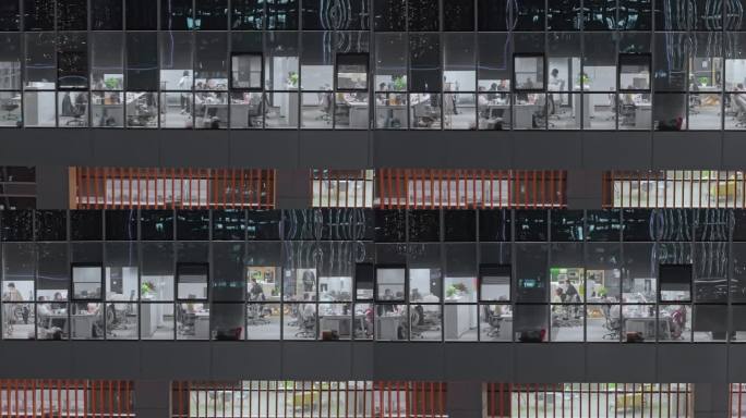现代科技园区建筑群夜景