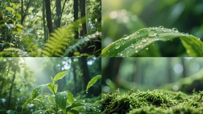 森林 露珠 植物 生态 水珠 自然 氧气