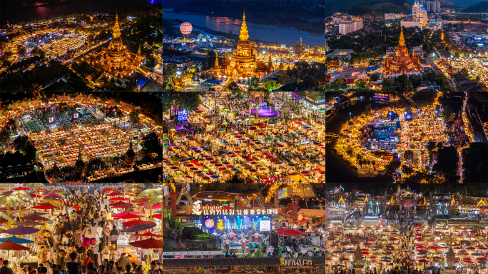 云南西双版纳星光夜市·繁华夜景合集