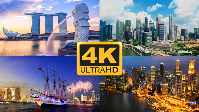 【4K60】新加坡城市地标航拍延时