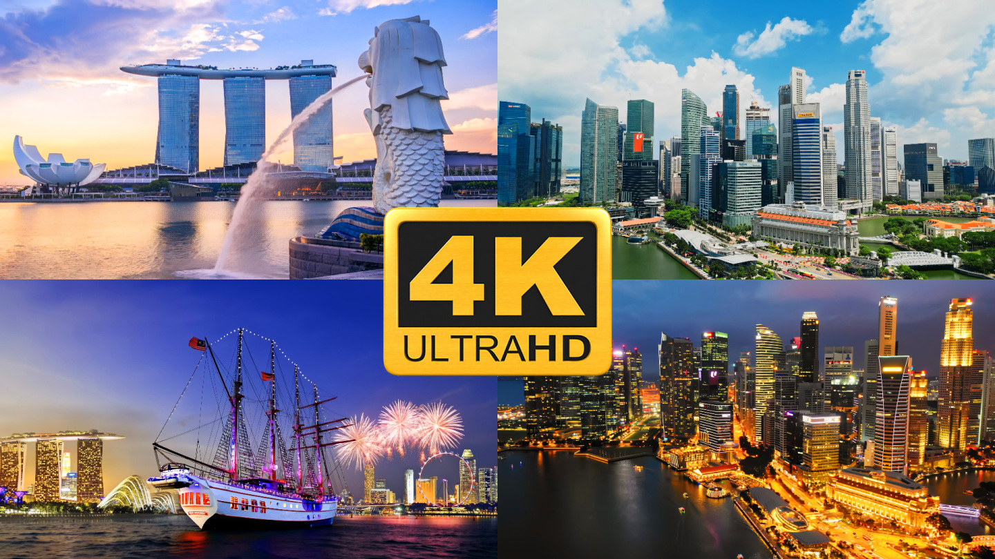 【4K60】新加坡城市地标航拍延时