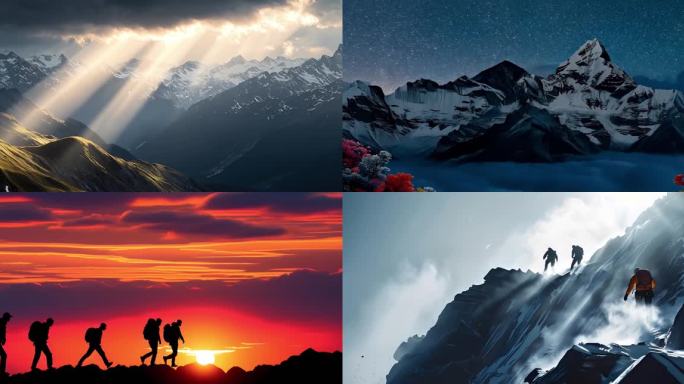 登山者的挑战之旅壮丽山河风光