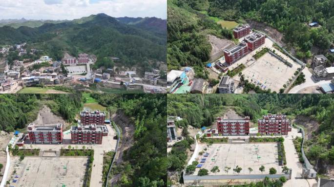 云南文山山区小学航拍