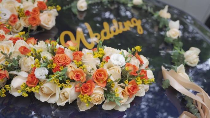 浪漫婚礼车头装饰