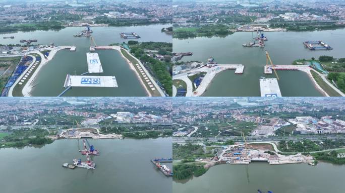 中国佛山市顺德伦桂路北延潭洲水道沉管隧道