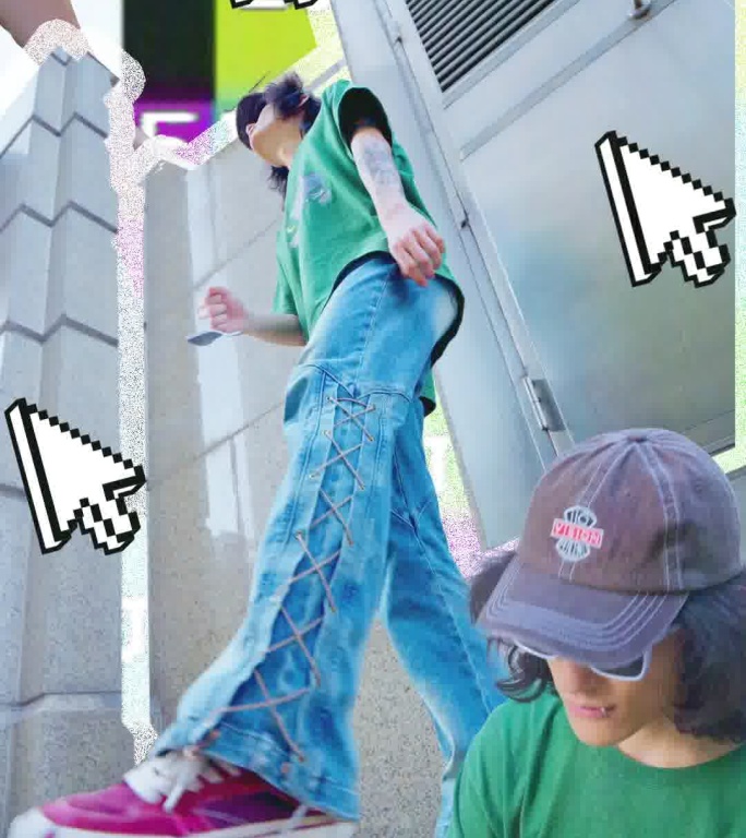 故障电视风格潮流滑板快闪剪辑模板