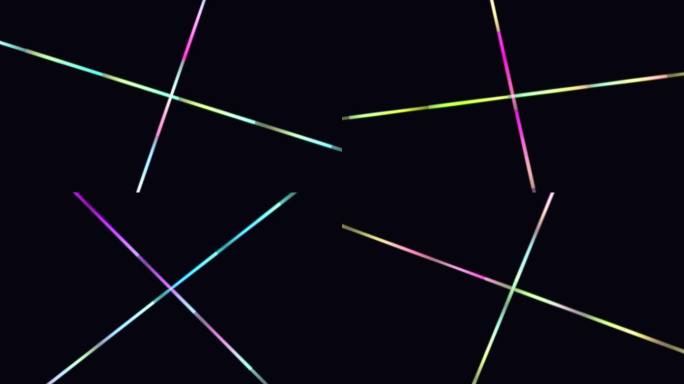 科技感线条光效彩色线条交叉闪烁交错光线的