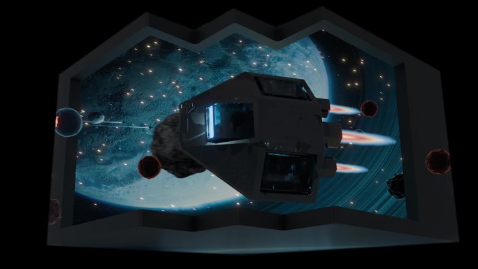 太空穿梭裸眼3D动画