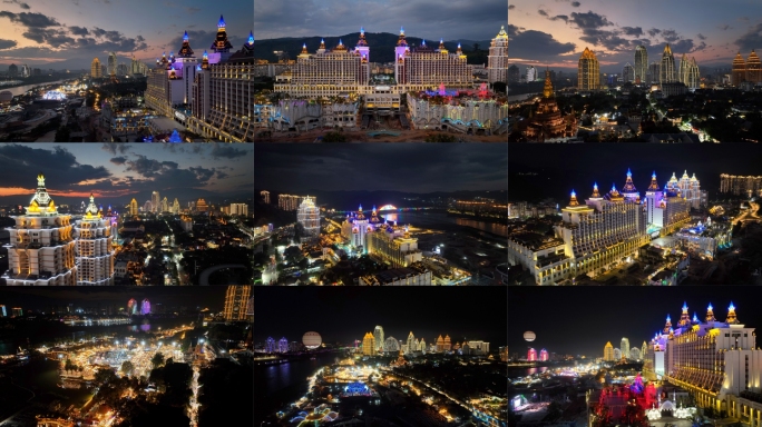 4k航拍西双版纳告庄夜景（11组镜头）