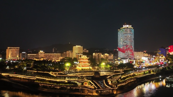 宜宾合江门夜景