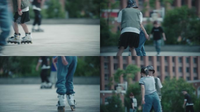 青春活力滑板运动素材