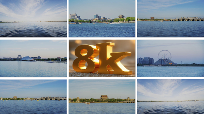山东聊城东昌古城风光延时8k