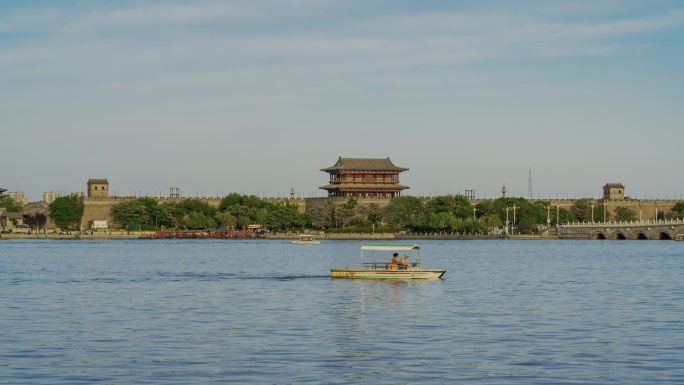 山东聊城东昌古城风光延时8k