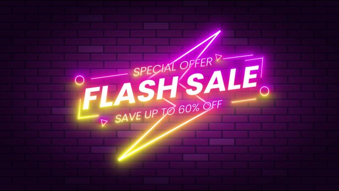 60% OFF 限时抢购按钮 4K 动态横幅