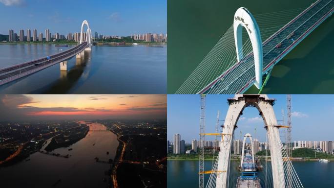 4k合集长沙湘江兴联路大桥建成及建设过程