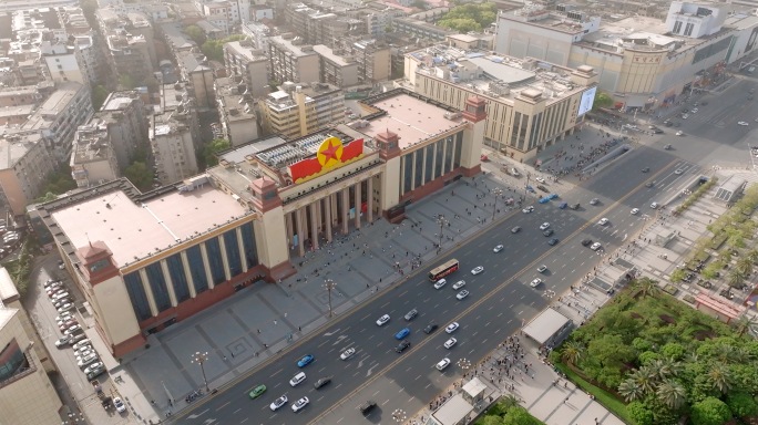 江西南昌城市红色地标八一广场纪念碑航拍