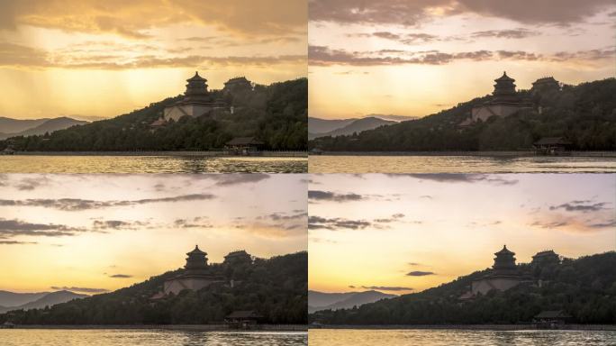 颐和园夕阳湖光山色