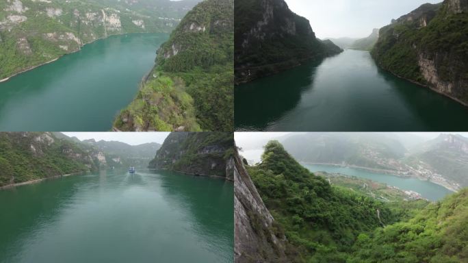 穿越机飞跃俯冲长江三峡