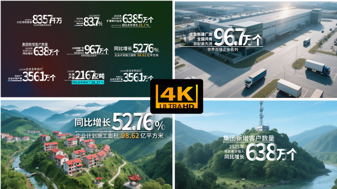 字幕阴影数据文字信息增长数字滚动图文片头