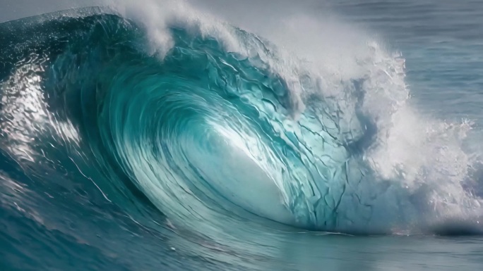 壮观的海浪翻滚