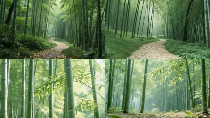 静谧竹林小径 翠竹幽径