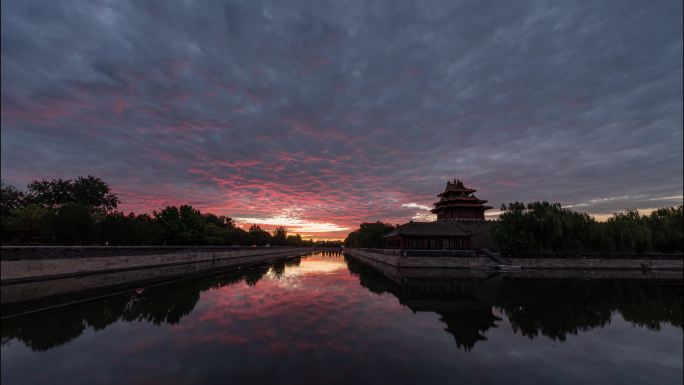 北京最美角楼朝霞