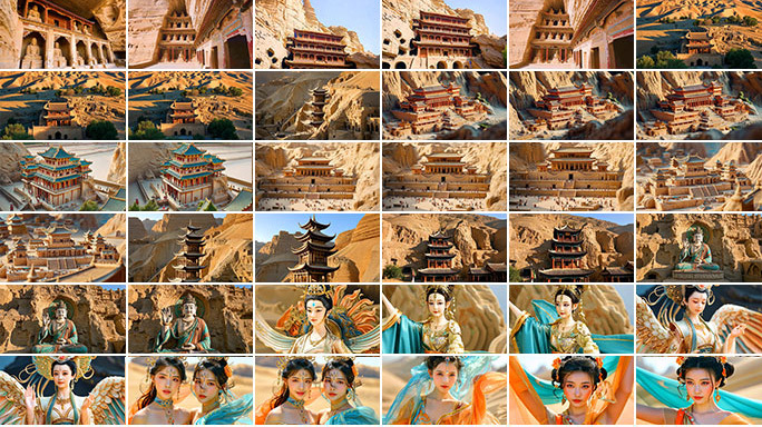 合集佛教艺术飞天古建筑群丝绸之路文化瑰宝